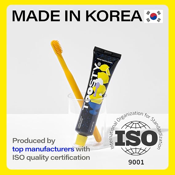 TOOSTY Lemon Sorbet Toothpaste 80g Natural Citrus Flavor Gentle Whitening Clean Vegan Certified Free from 14 Harsh Ingredients Daily Fresh Oral Care