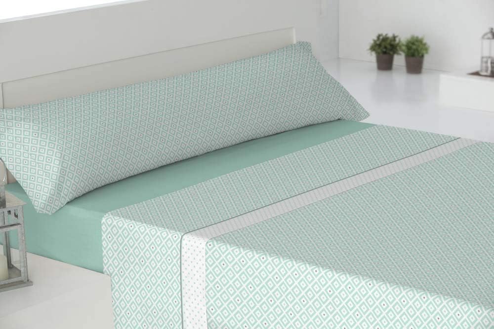 Cisne Rojo Elena Winter Bedding Set, Fleece Knitted Fabric, Green, 160