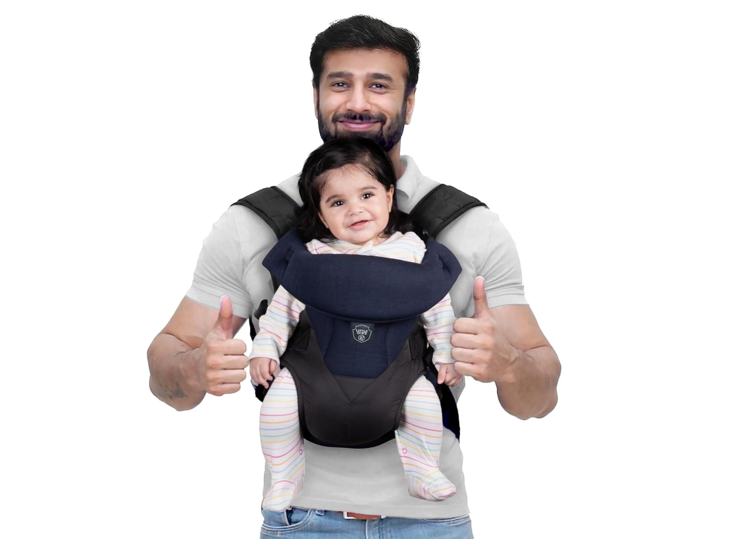 Glow Baby Carrier with 4 Carry Positions, Baby Carrier for 0-3 Years Baby, Adjustable New-Born to Toddler Carrier, Max Weight Up to 18 Kgs (Blue)-image-18