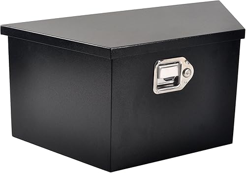 Miniatura 2 de Caja de herramientas de lengua de acero de 26 pulgadas con cerradura y 2 llaves, caja de herramientas organizadora de caja de herramientas para