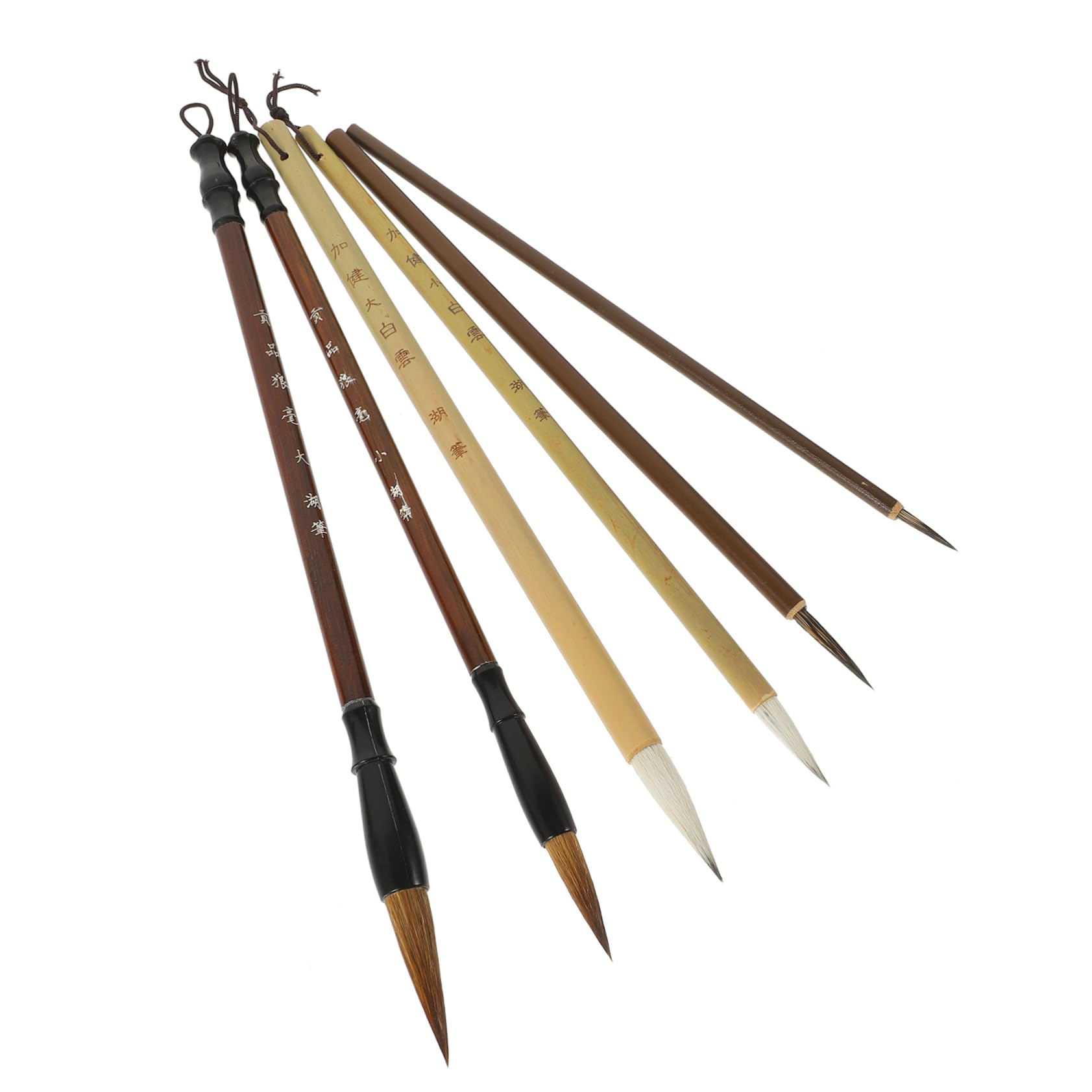 OFFSCH 6pcs Chinese Calligraphy Brush Set Beginner's Calligraphy Kit Soft Tip Traditional Writing Brush Japanese Art Supplies