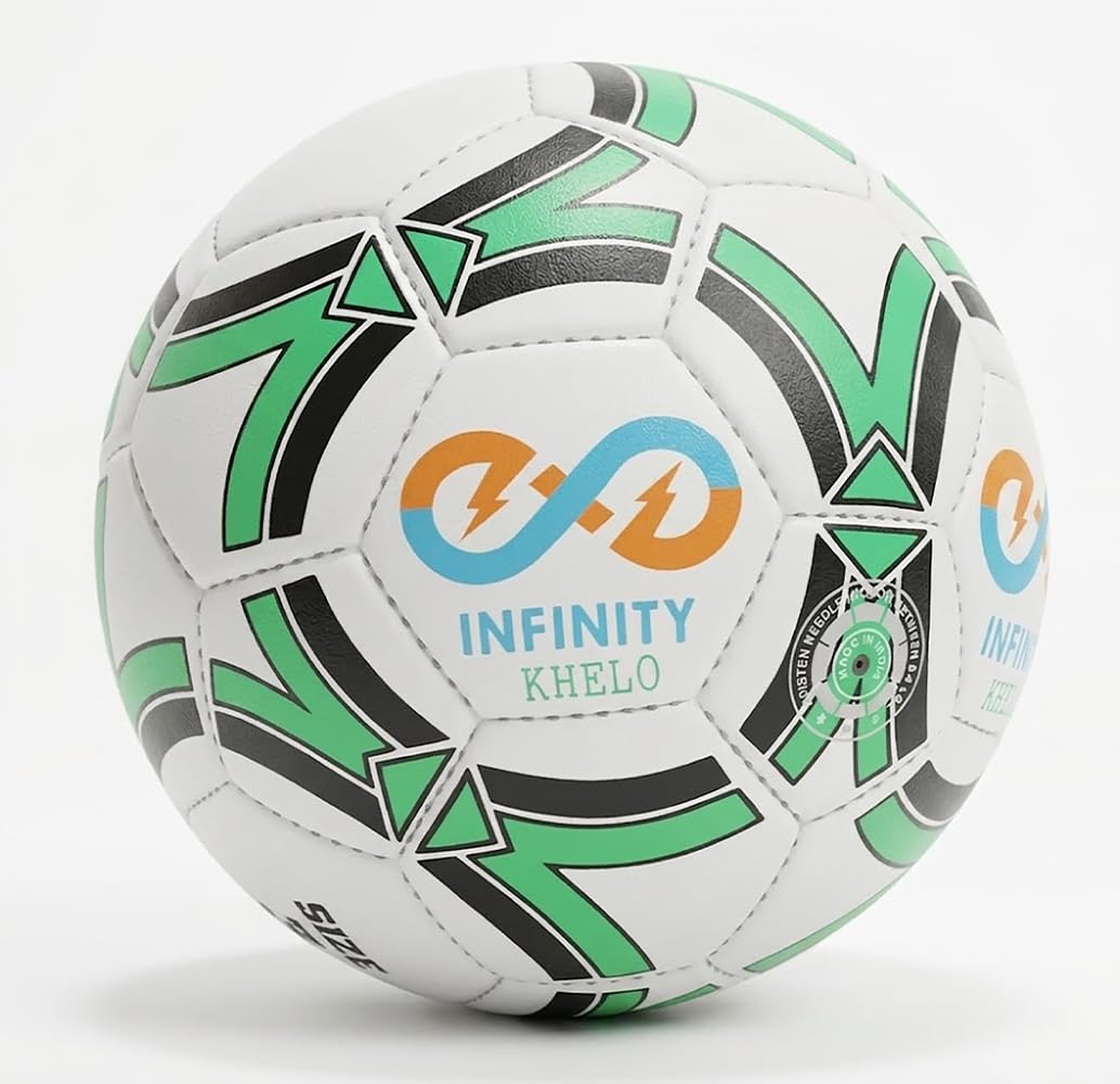 M Turbo Infinity Football Khelo Size 5 | 32 Panel 3 Ply Pu Hand Stitched Ball | Professional Match Training Football for All Weather Performance-image-26