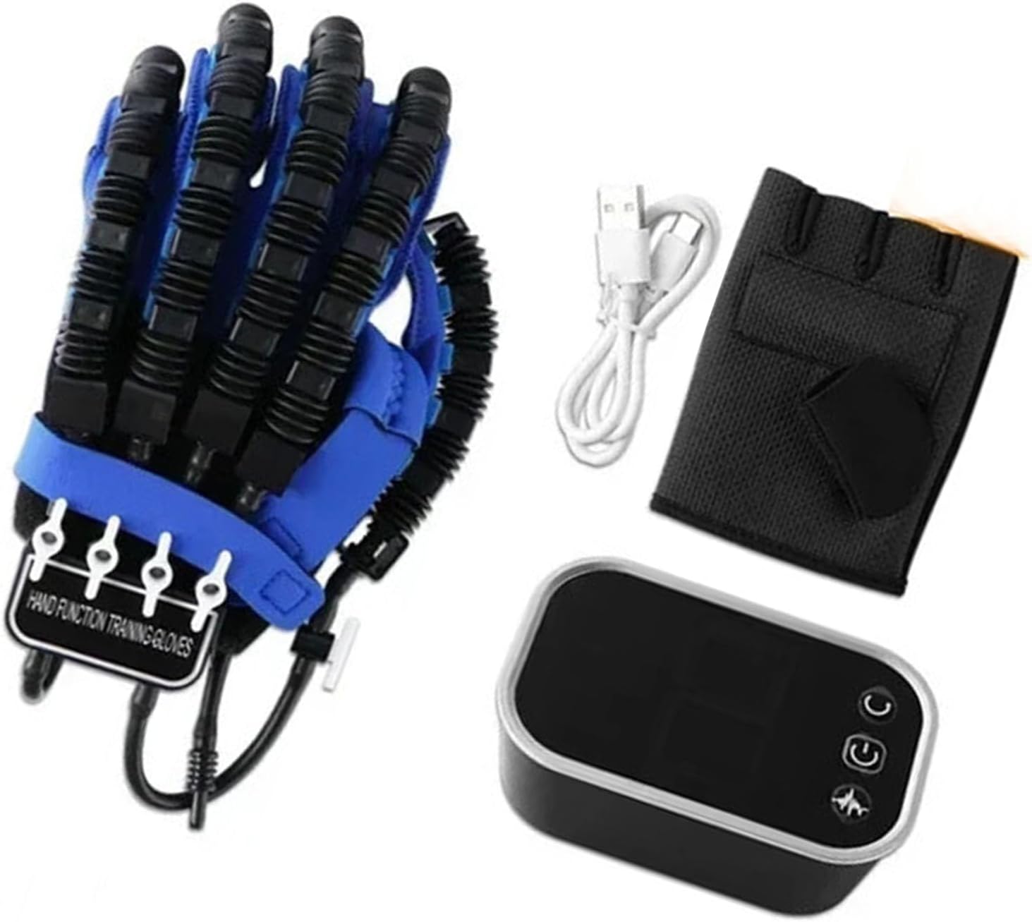Rehabilitation Robot Gloves Left Hand - 9 Levels Power Adjustment Robot Hand Glove for Stroke Recovery, Adults Kids, 4