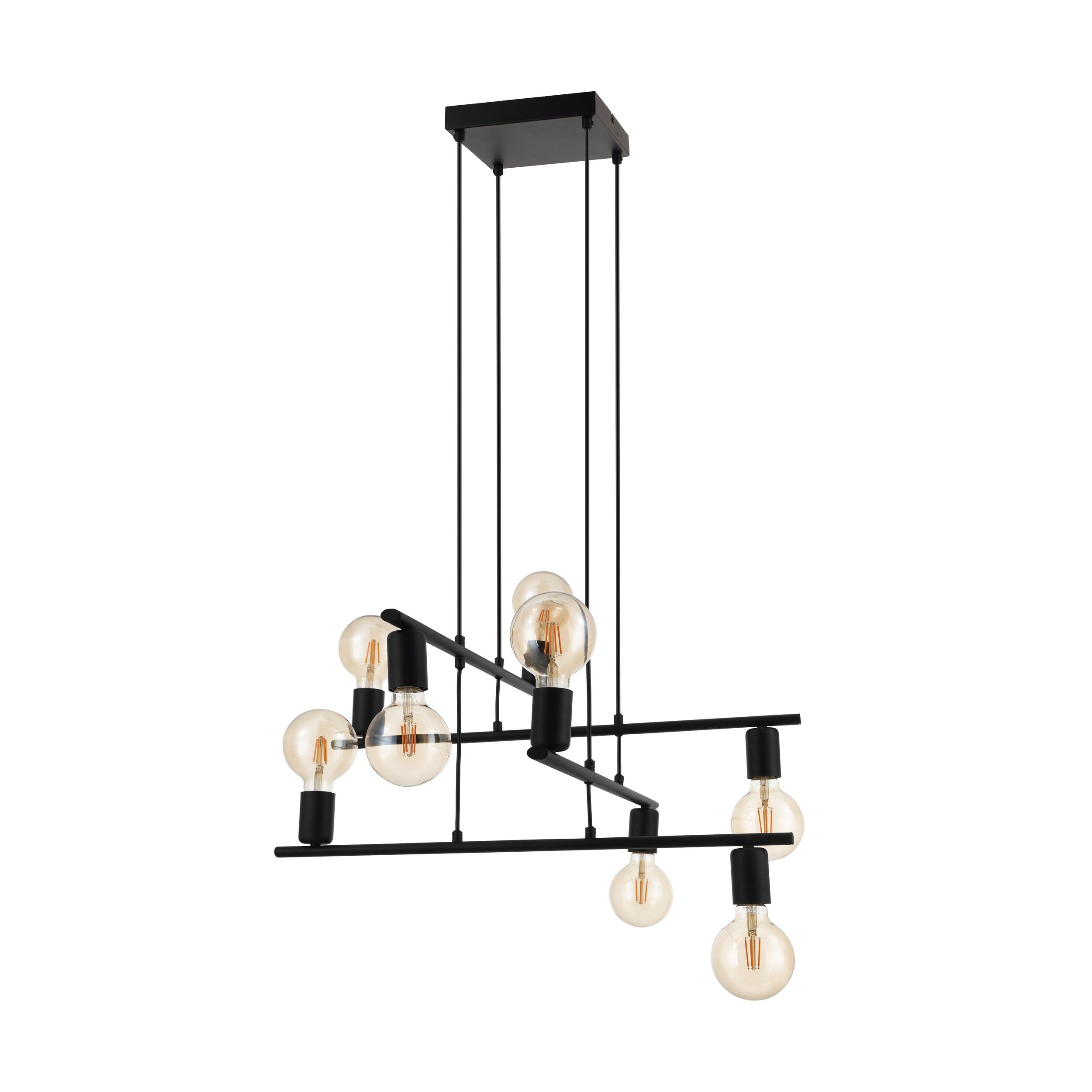 Eglo Black Mezzana Eight Lamp Pendant In