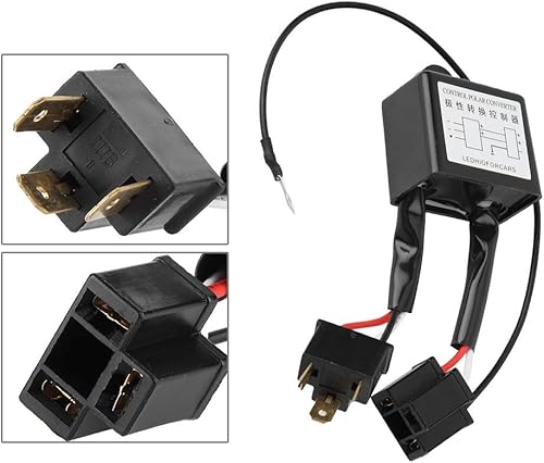 Miniatura 5 de Aramox Convertidor negativo, 2pcs aleación LED convertidor negativo interruptor negativo adaptador de arnés invertido polaridad para H4