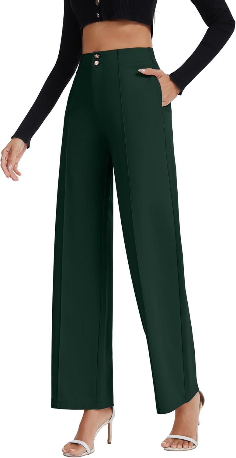 Womens Dress Pants Stretchy Business Casual Work Pants Straight Slacks for Office