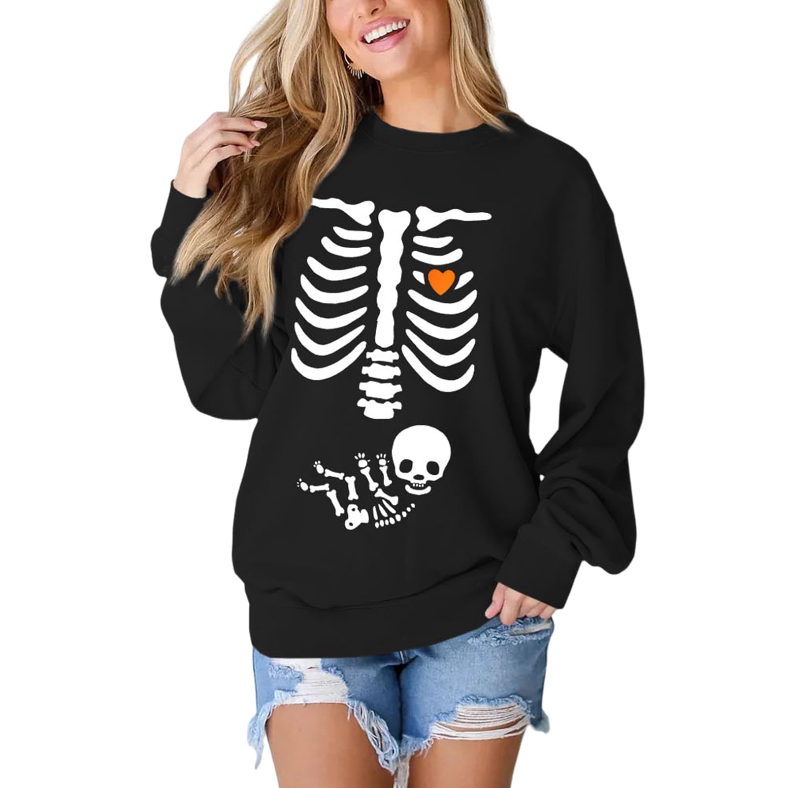AG AGUU Women's X-Ray Skeleton Maternity Sweatshirt