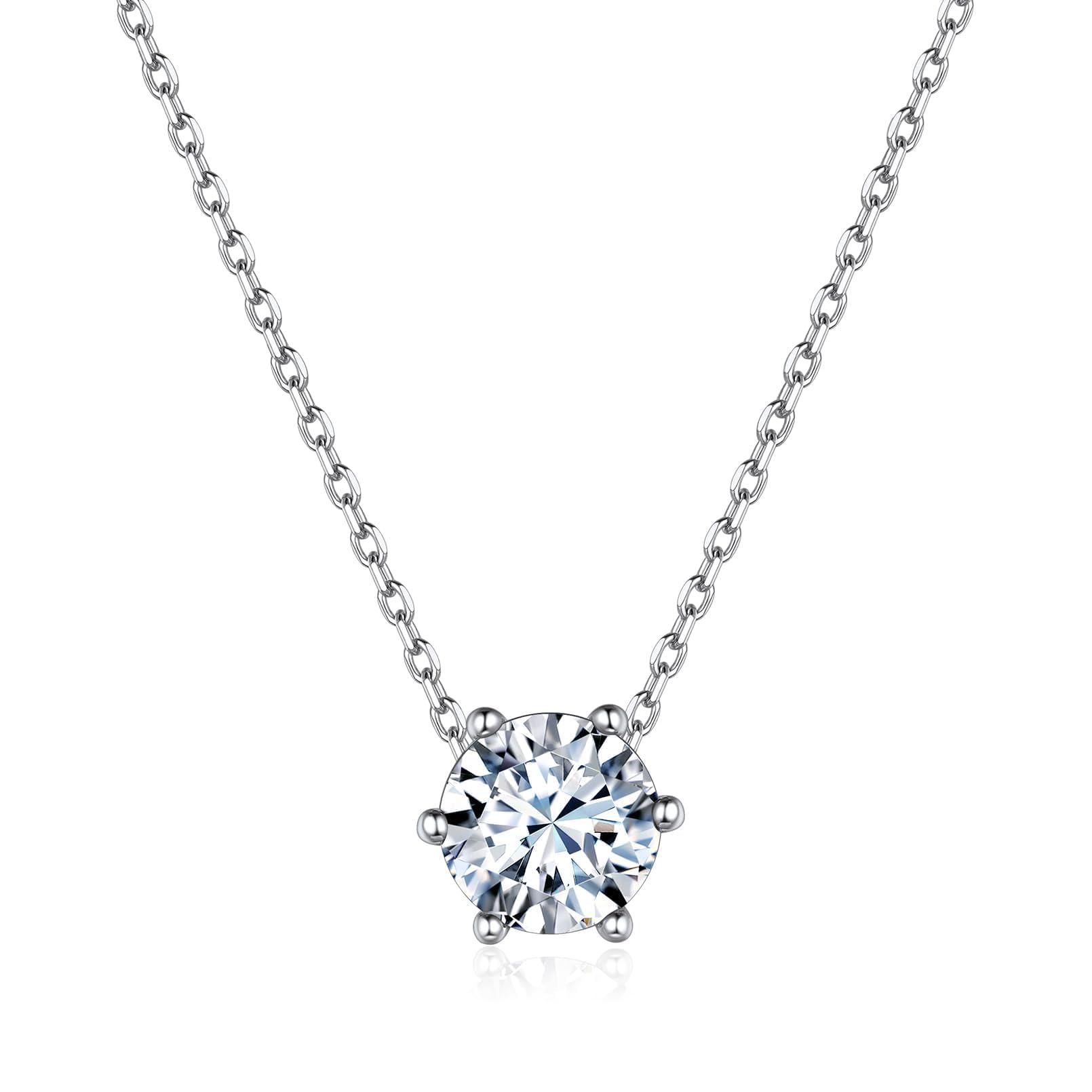 ChicSilver Plata 925 Collar Circonita Mujer Colgante Piedra Brillante | Material Plata de Ley Regalo Cumpleaños Joyería Delicada Madre Pareja Amiga