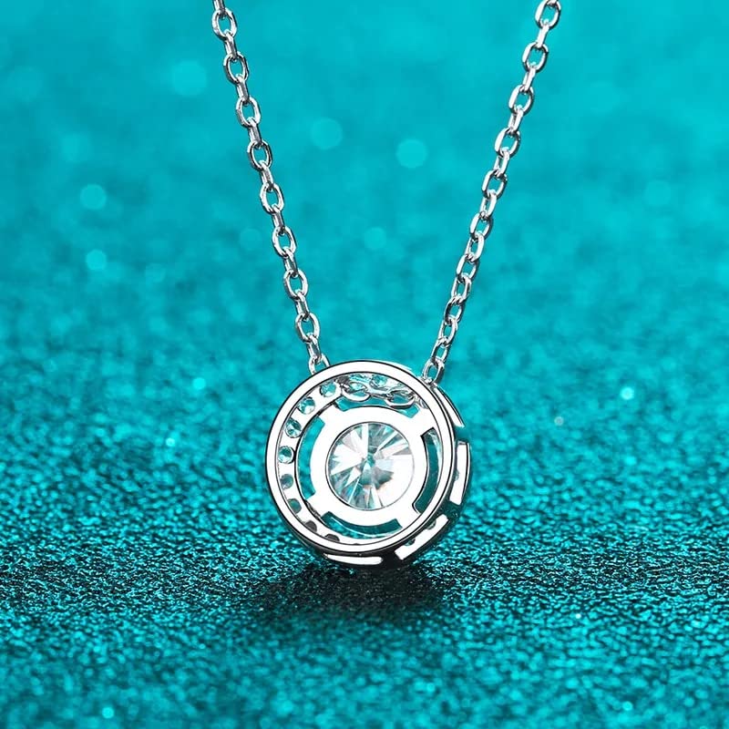 Collier pendentif moissanite D VVS1 argent sterling premium