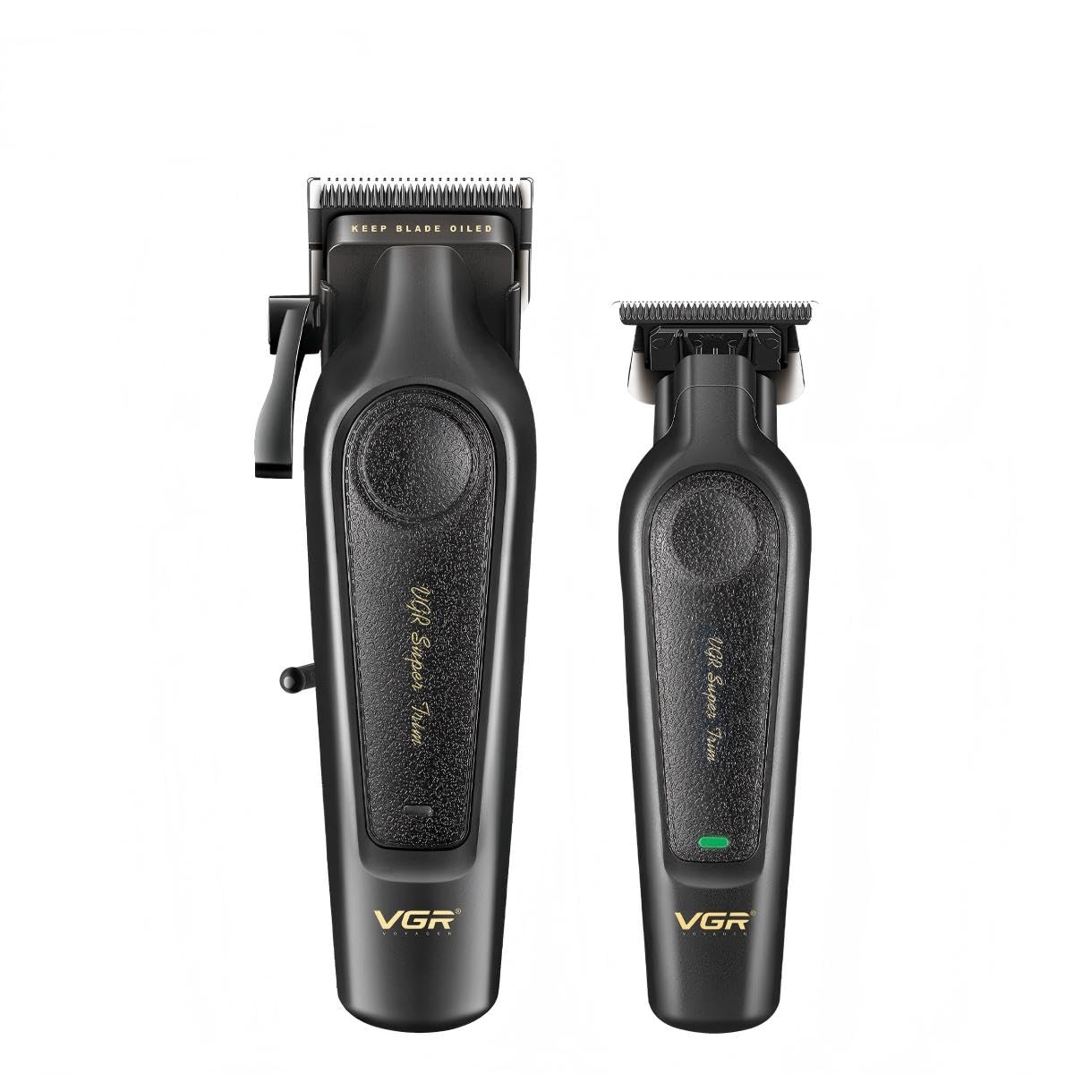 VGR 197 & 995 Tondeuse Cheveux Hommes Professionnel Sans Fil, Tondeuse Cheveux et Barbe Homme Set avec Lames en Céramique, Barber Kit avec 10 Peignes de Guidage, Indicateurs LED et Peigne