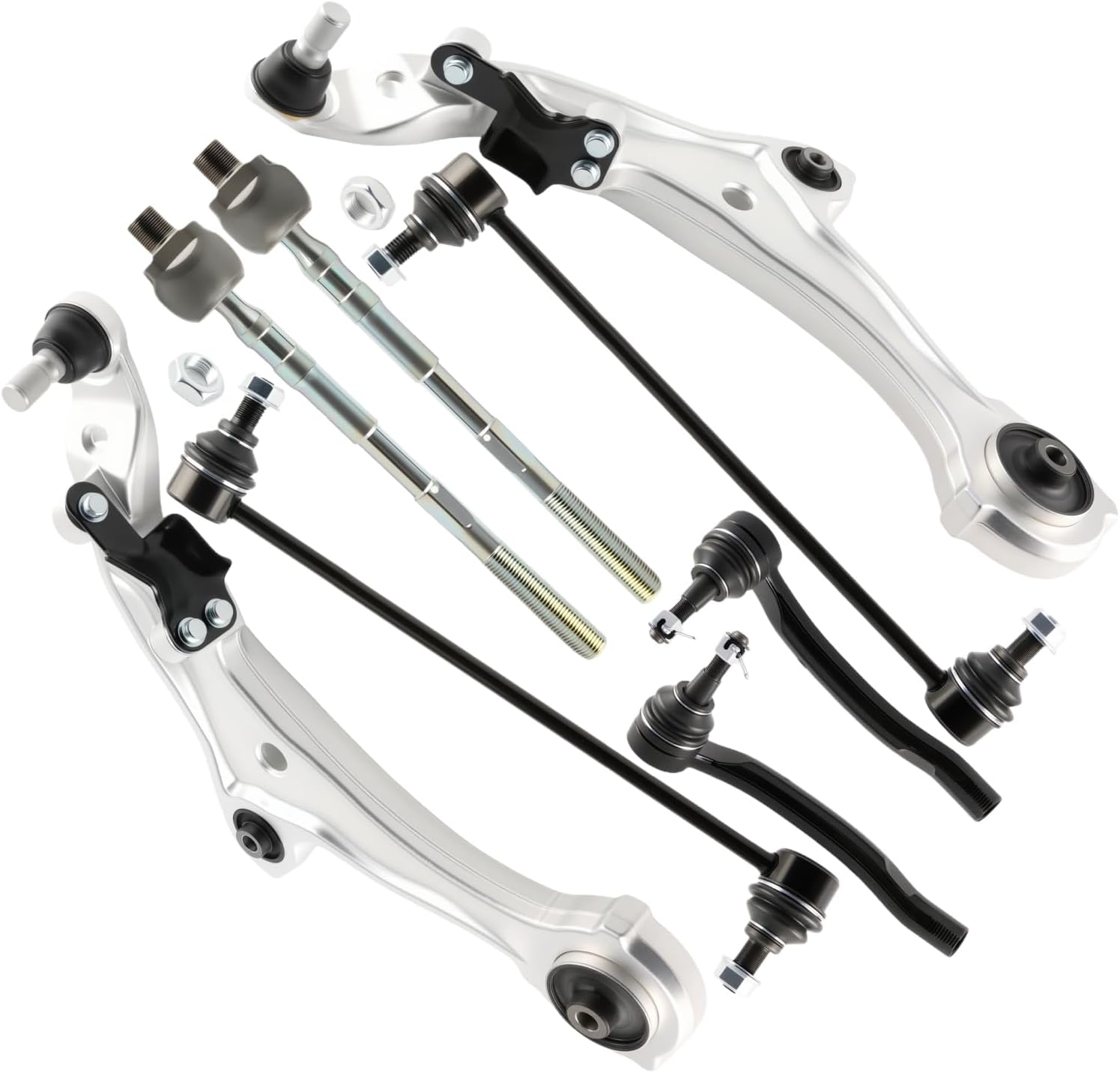 Front Lower Control Arm w/Ball Joint Fit for Nissan Murano 2009-2010, 2013-2014, Convertible 2012, Murano 2011-2012 4 Door - 8 PCS Suspension Kit K622157 K622158 K750094 K750095