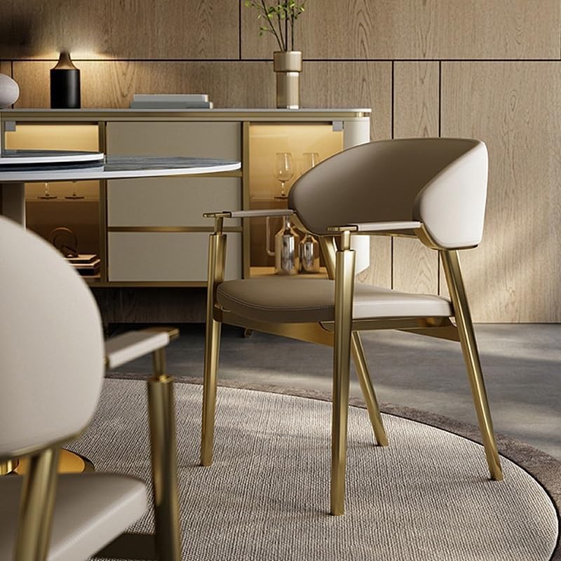 Office Chair Dining Chair Italian Style Leisure Negotiation Chair Hotel Store Chair Leather Armrest Host Tea Chair Gaming Chair(B)