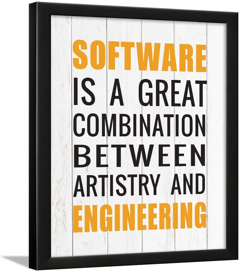 Chaka Chaundh - Coding Quotes Frames - Engineering Quotes Wall Frames - Quotes Wall Frames Coding - Programming Quotes Posters - (13.6 X 10.6 Inches) (Software is a Great - White)