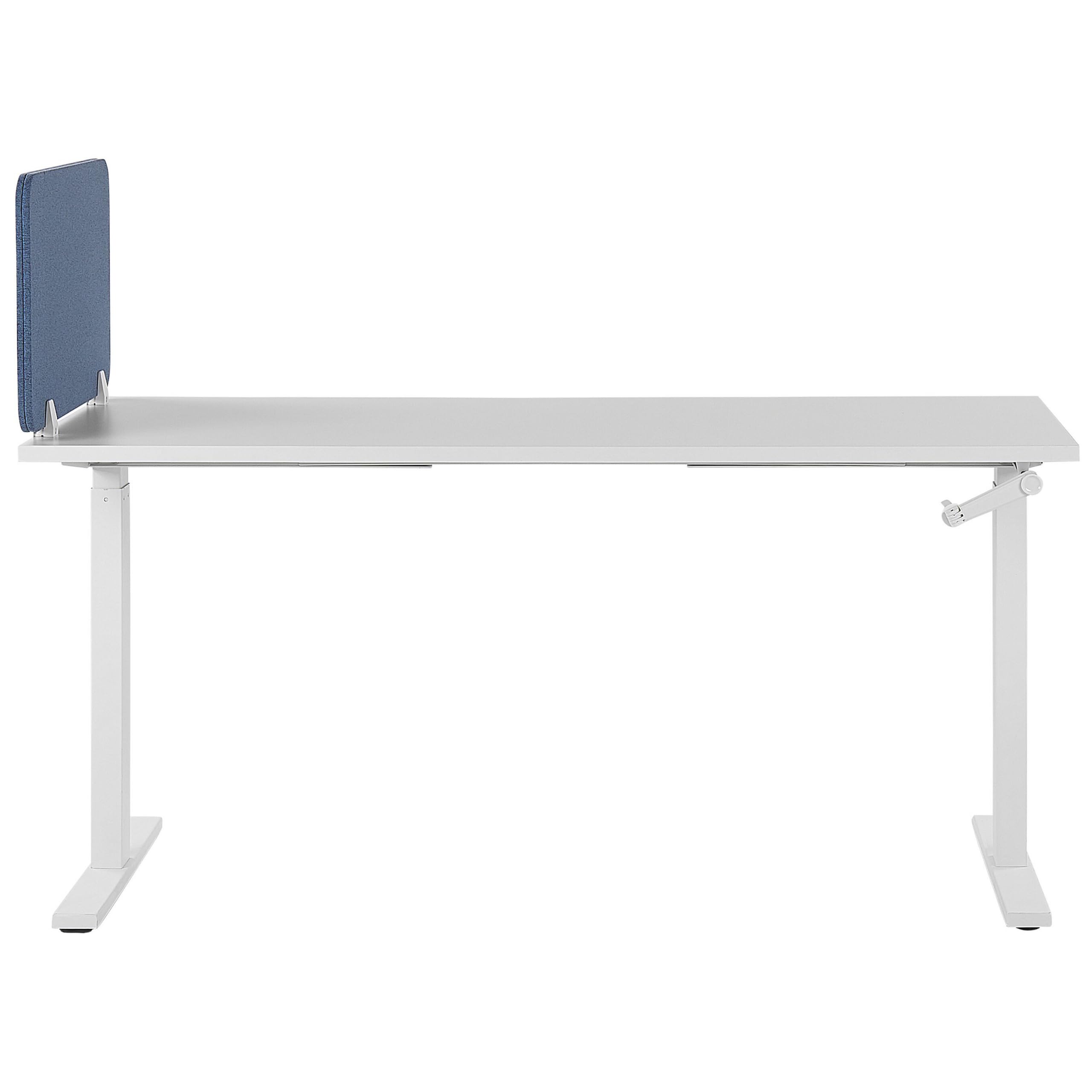 Beliani Séparateur Cloison Acoustique de Bureau et Table Bleu 80 x 40 cm Réduit Le Bruit et Les Distractions Visuelles Idéal pour Le Open Space