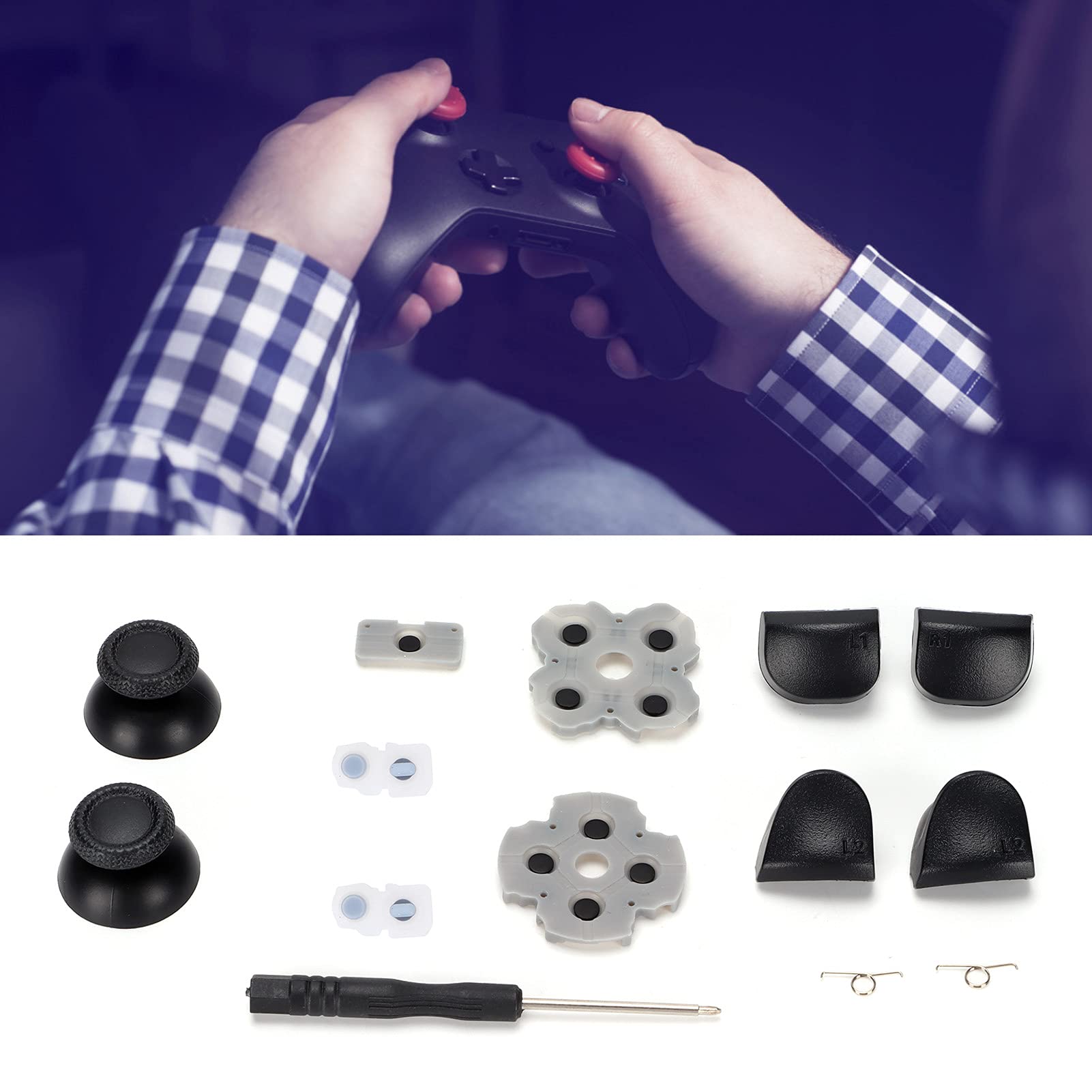Botones de Encaje para el Controlador Ps5, Borracha Controle Ps5, Accesorios, Kit de Reemplazo del Controlador para el Mango de Ps5 Almohadilla de Goma Conductora Rocker 3D