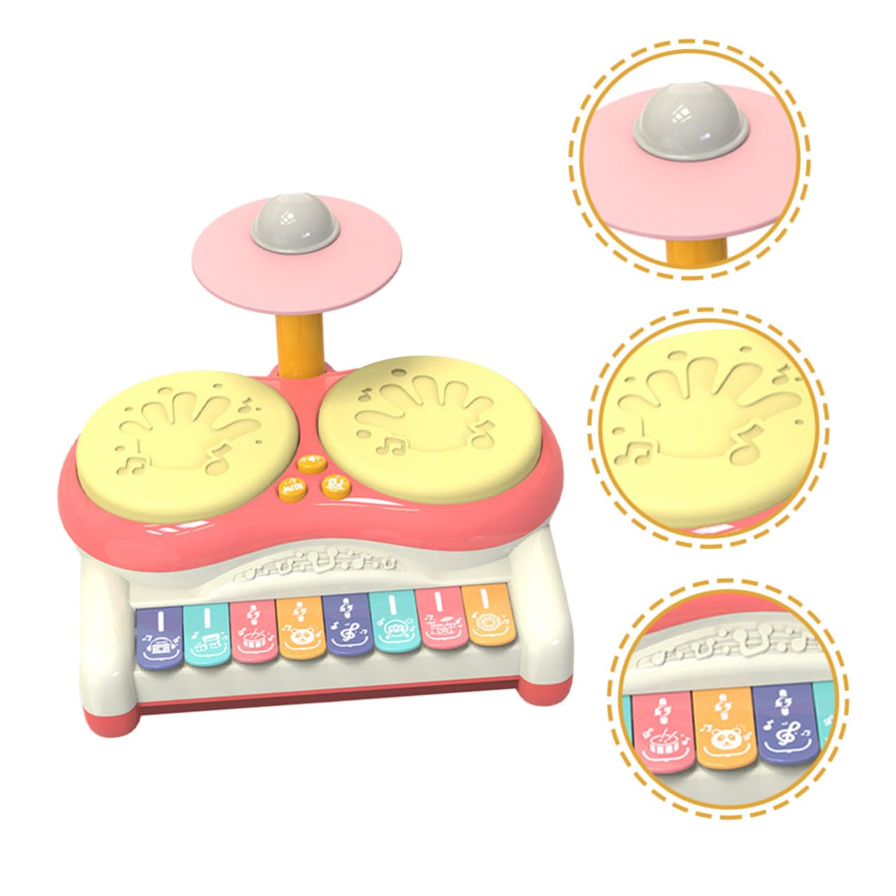 Multifuncional Instrumento de Percusión Infantil Rosa para Niños | Plástico, 3 Pilas Aa No Incluidas, Coordinación Ojo-mano y Destreza Digital, para Peques y Edades Tempranas