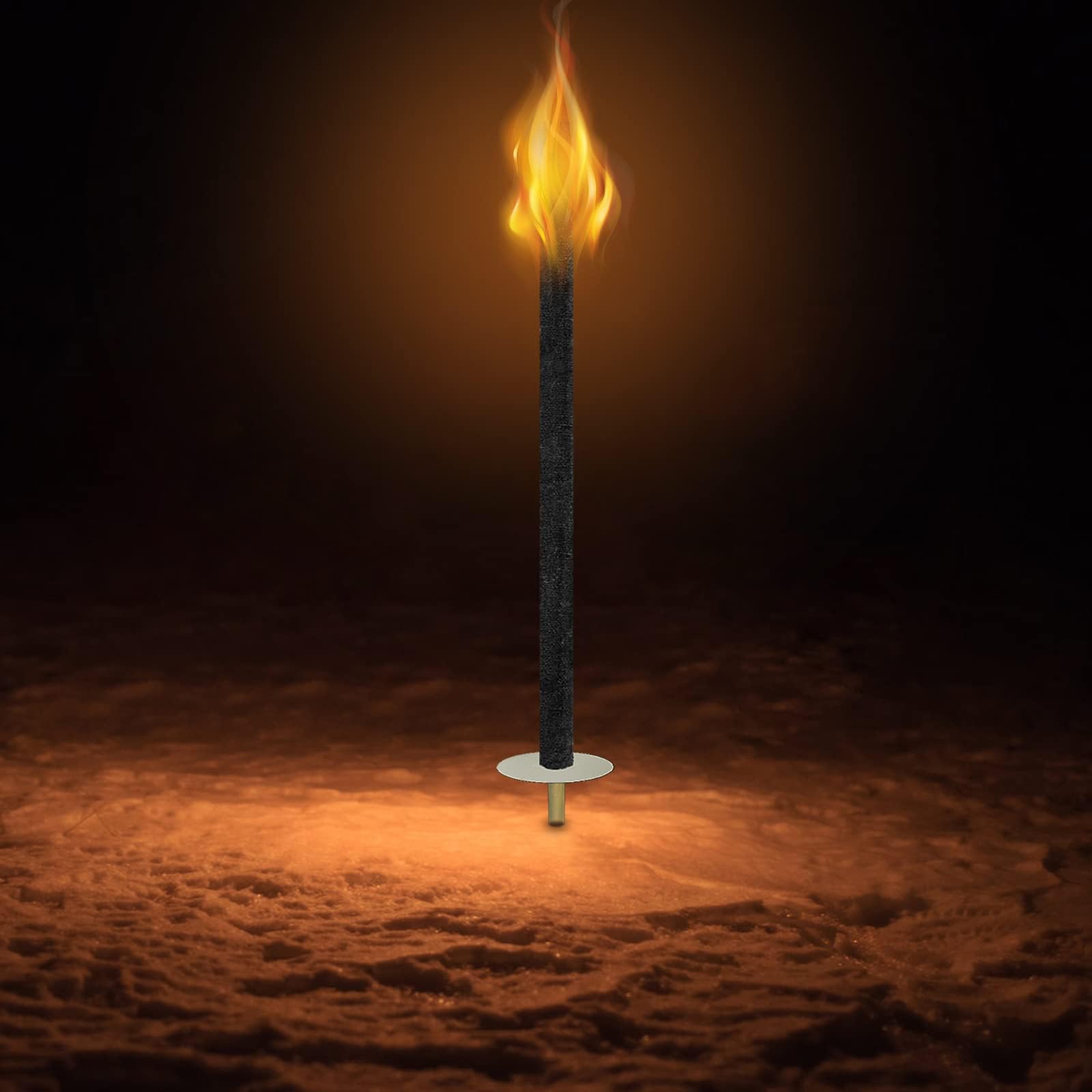Froadp Antorchas de cera de 72 cm, larga duración de combustión, 100 min, bengalas con mango extralargo y protección de las manos, juego de antorchas y linternas para jardín, exteriores, senderismo