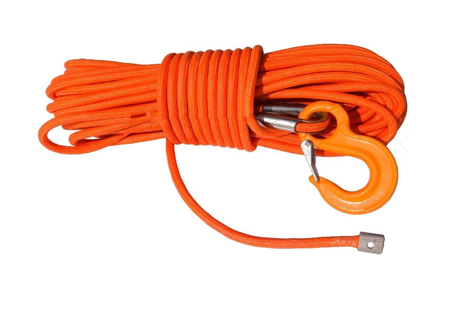 Winch Rope, Orange 12mm*30m 4x4 Double Braided Synthetic Winch Rope,Boat Cable