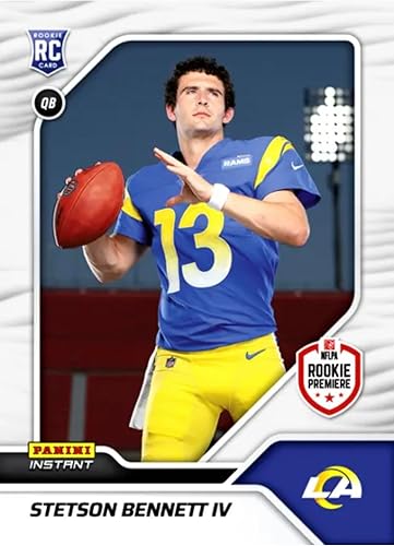 2023 Panini Instant Stetson Bennett RC #32-Rookie Premiere RPS First Look - Football Trading Card- Los Angeles Rams - Print Run of Only 593 Made!