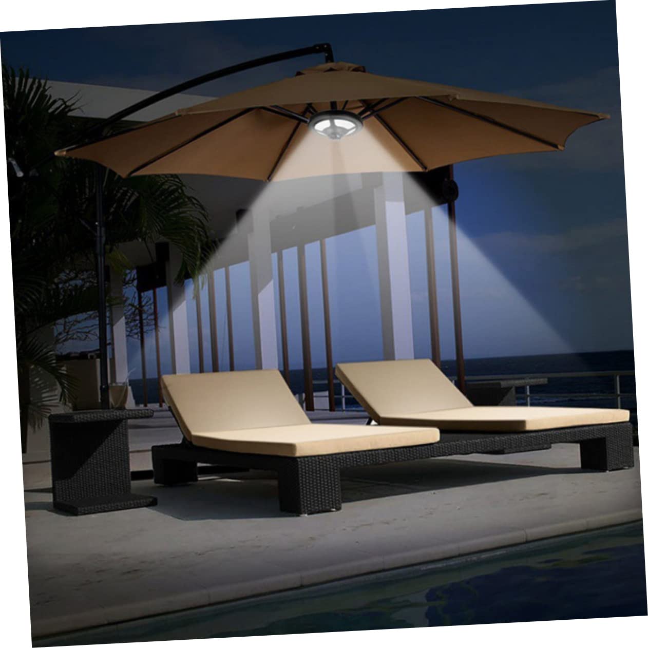 SHINEOFI Lampe Parapluie LED Multifonction en Abs pour Éclairage Extérieur, Lumière Brillante pour Camping et Activités Nocturnes Sécurisées la Maison