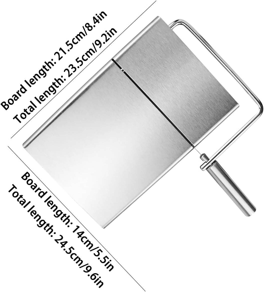 Stainless steel cheese slicer, professional cheese cutting tool, very suitable for slicing cheese, butter, vegetables, sausages, handheld kitchen tool,B
