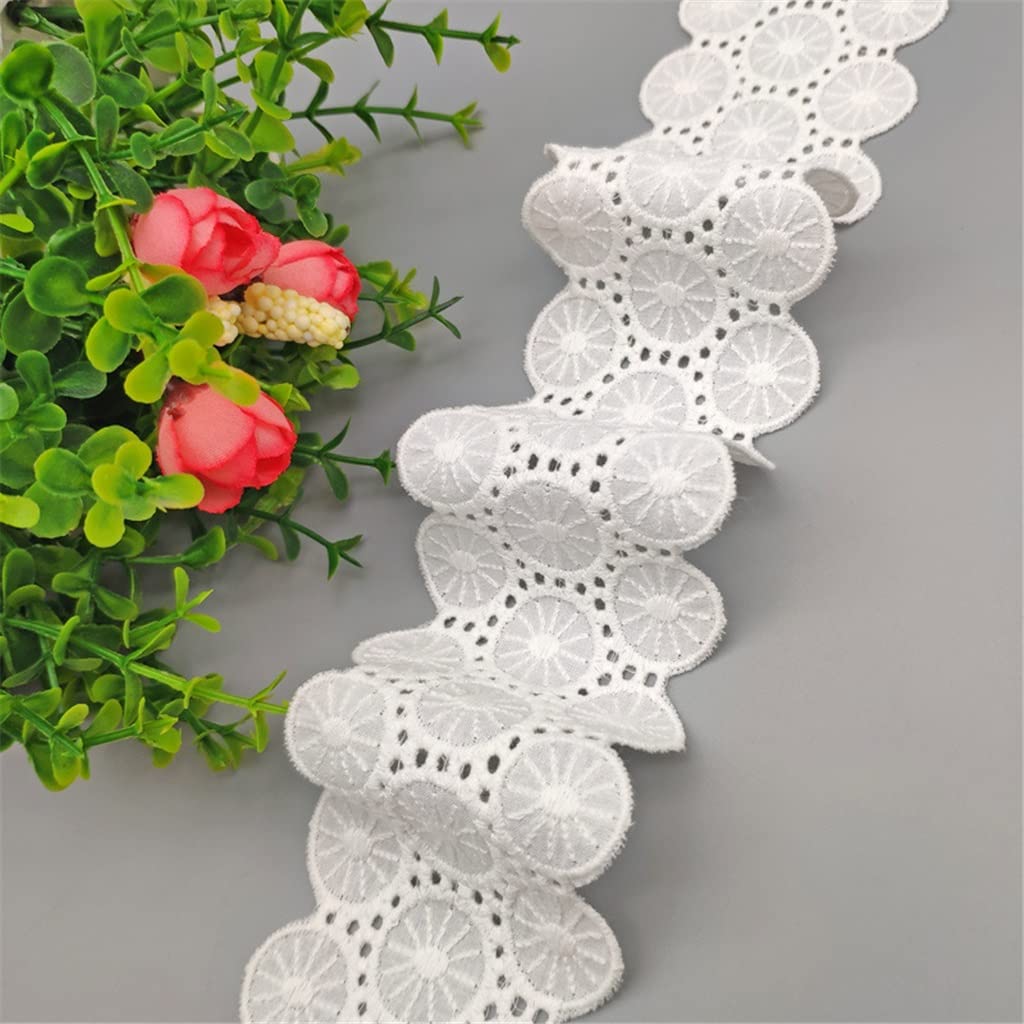 Générique Brodé Évider Dentelle DIY Vêtements Couture Tissu Largeur Beige Dentelle Ruban Décor À La Maison Rideau (Couleur : Beige, Taille : 6cm*200cm) (Beige 6cm*200cm)