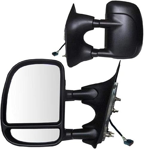 Fit System Par de espejos de remolque para Ford Excursion, Ford F250F350F450F550 Super Duty Pick-Up, extensible, negro texturizado, plegable,