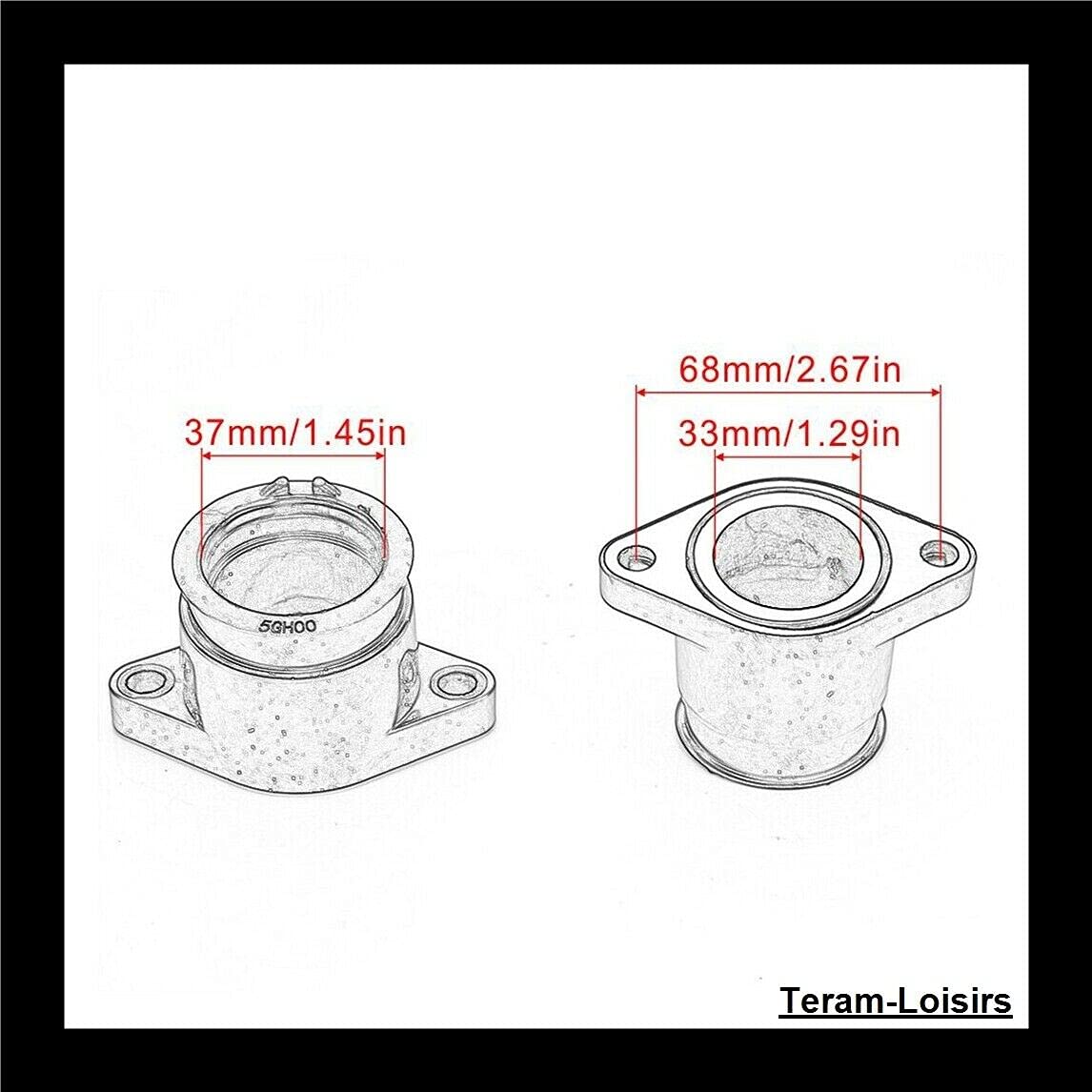 TERAM LOISIRS Compatible pour Pipe Admission : Yamaha YFM (Plusieurs modèles) - Neuf France