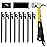 8 Pack Tent Stakes with Hammer, 8in Heavy Duty Tent Stakes + 10in Camping Hammer+Storage Pouch, Forged Steel Stakes for Camping Used on Rocks(8Pcs 8in Stake and Hammer)