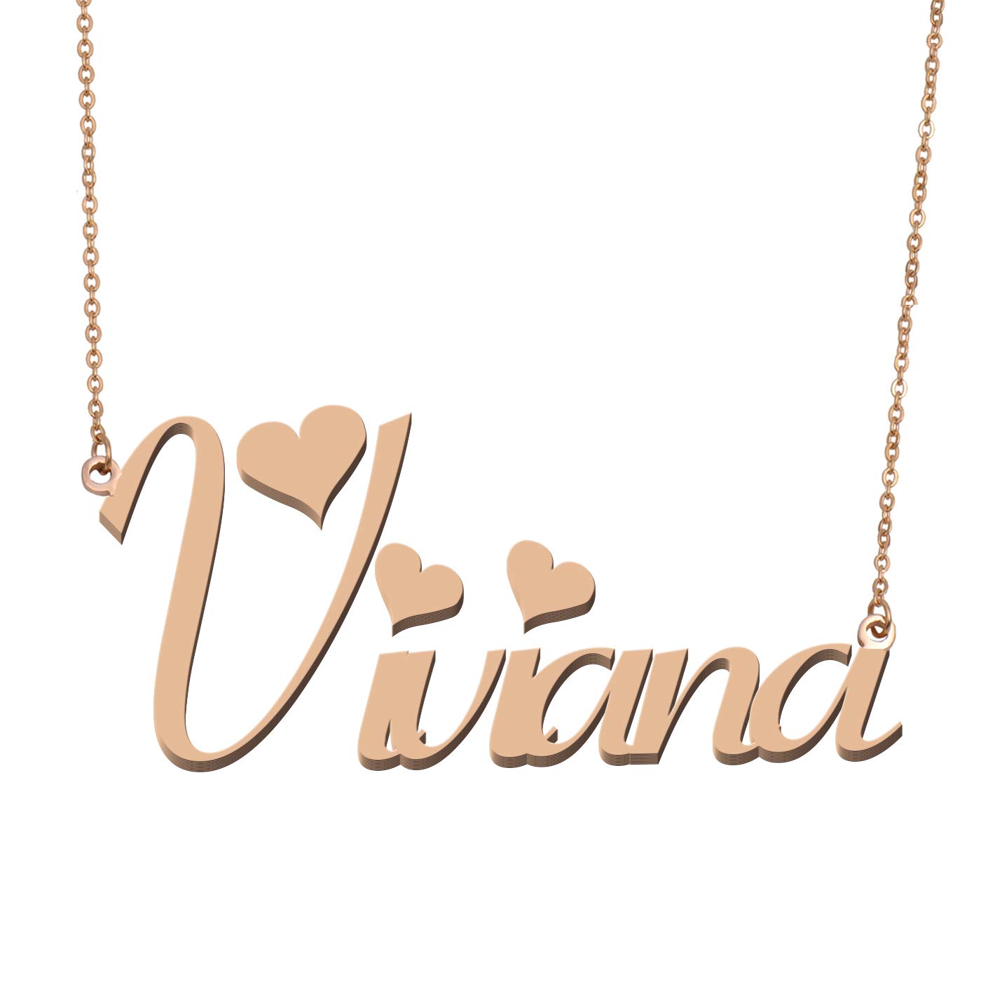 AoloshowName Necklace Personalized Custom Any Name Handwriting Nameplate Jewelry Gift for Womens Girls