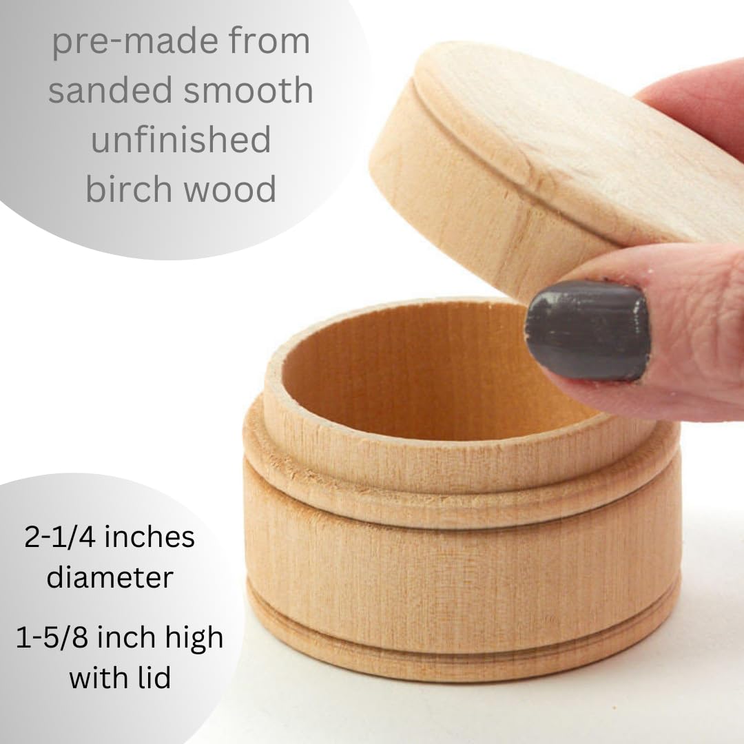 Amazon.com: Pack of 3 Unfinished Wood Round Boxes - Blank