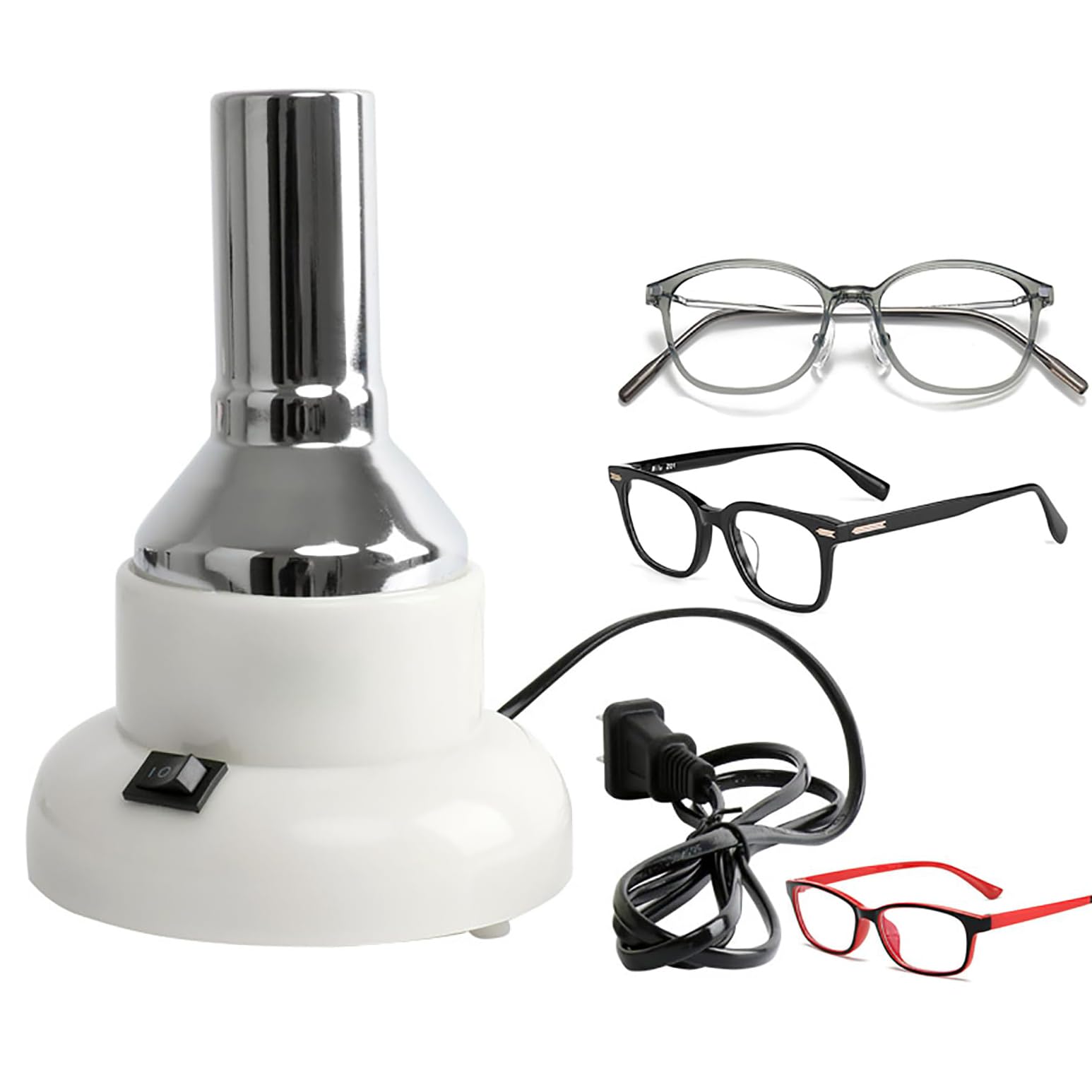 Calentador de Montura de Gafas, ajustador de Calor de Montura de Gafas, Ajuste de Temperatura de 2 Engranajes, para Tienda de óptica, monturas de Gafas no metálicas: Resina/láminas