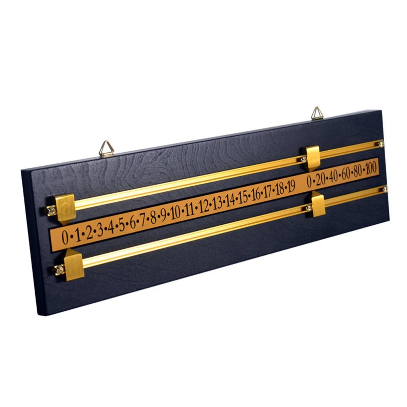 Table Shuffleboard Score Board Wood-Grain Finish Wooden Shuffleboard Score Board Gold-Colored Strips Scoreboard Black-image-32