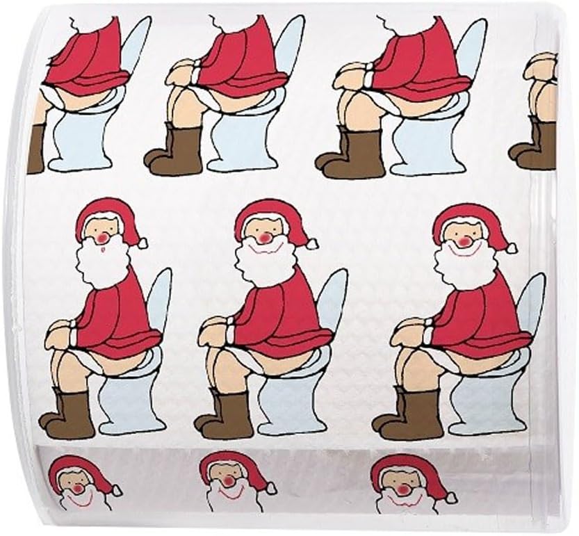 Topi Christmas Toilet Paper Busy Santa Designer Toilet Paper