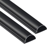 Vista 24 de D-Line Ocultador de cable semicircular, cubierta de cable patentada, para ocultar cables de montaje en pared de TV, canaleta para cables, cubiertas