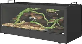 YBING Terrário de répteis de 20 galões – Tanque de dragão barbudo com porta de vidro, tanque de répteis de abertura frontal 71 x 30 x 30 cm, estrutura de metal, habitat de terrário para lagartixas