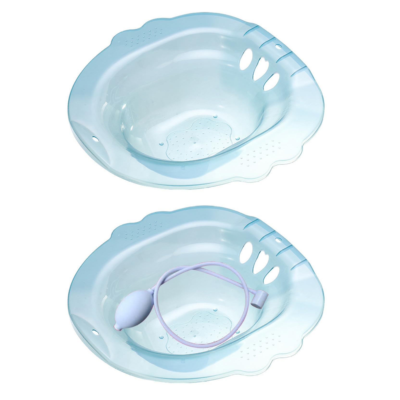 Baño Sitz para el inodoro, sobre el baño Sitz Bath para hemorroides, bidé portátil anti-superflujo con agujeros de drenaje, baños de sitz para hemorroides cuidados privados posparto (rosa)
