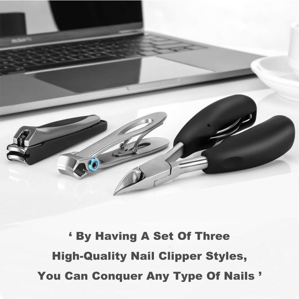 Großes Nagelknipser-Set, 5-teilig, scharf, robust, Zehennagel- und Fingernagelknipser, Zehennagelknipser für dicke Nägel, A