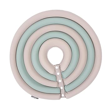 Aswadh Adjustable Dog Collar Recovery Anti-Bite Cone Soft Protector for Pet Cat Beige Green XL