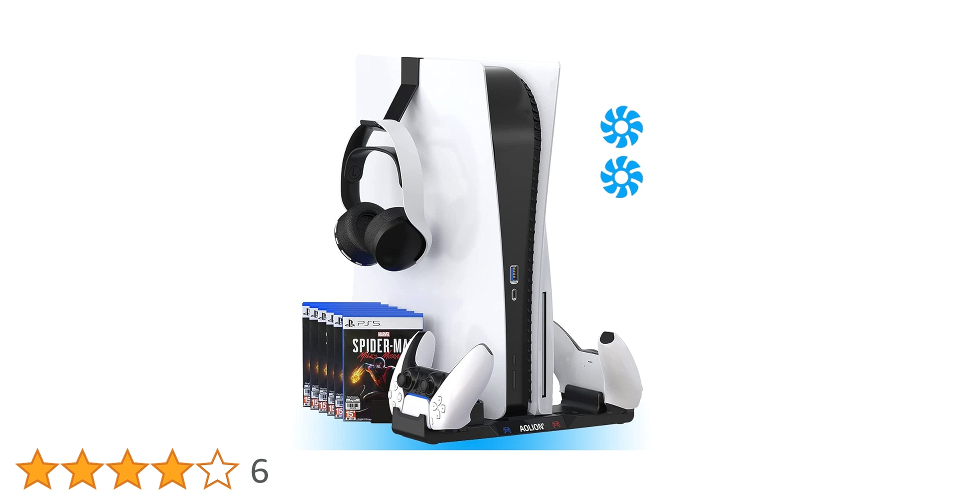 Amazon | PS5縦置きスタンド 3in1 冷却+充電+収納 プレイステーション5