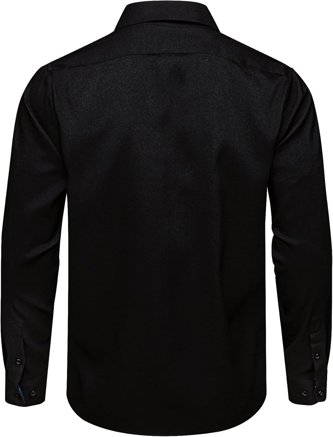 Mens Linen Shirts Casual Long Sleeve Button Down Shirt Untucked Regular Fit Contrast Collar Dress Shirt with Pocket - Image 4