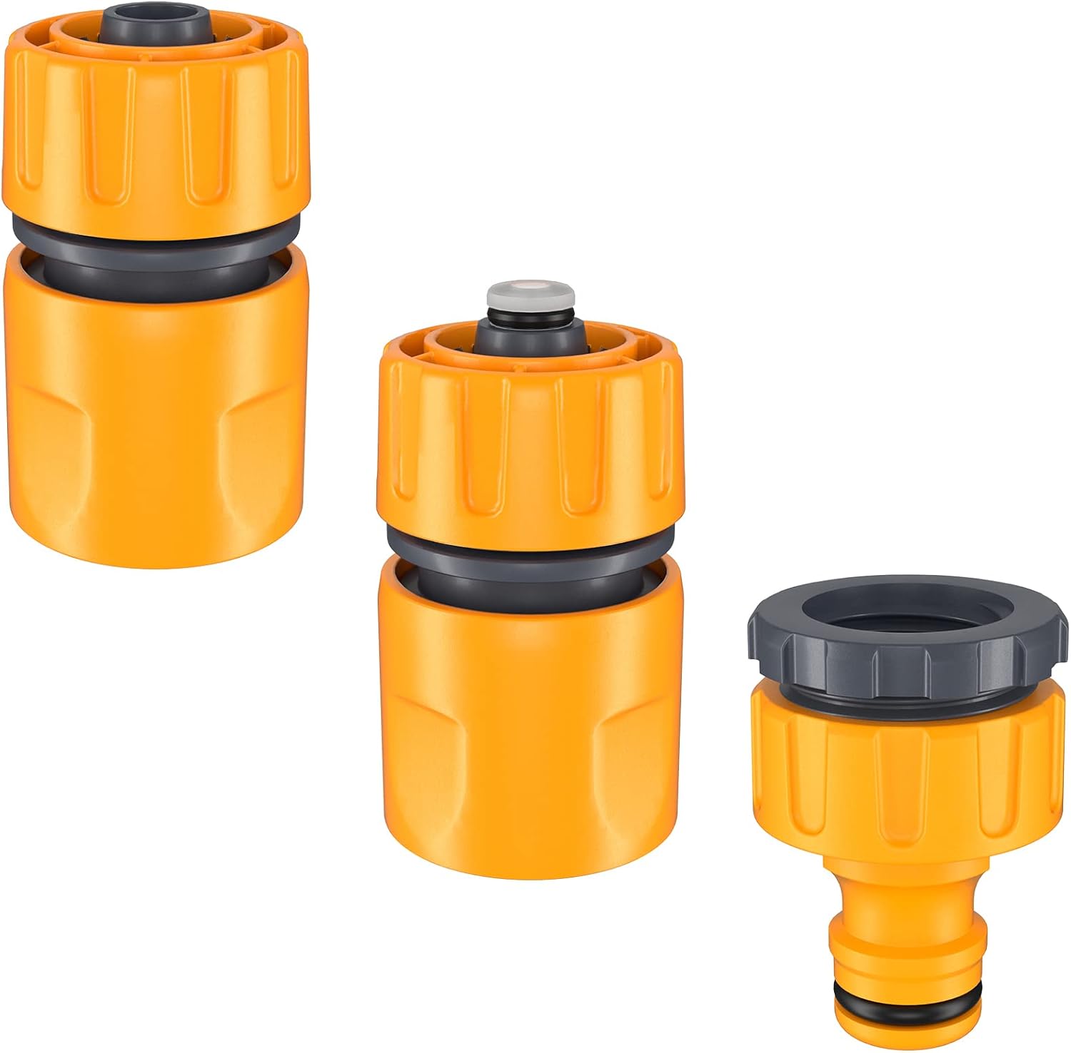 HOMOZE Hose Connector Plastic Garden Hose Fitting Set, 1x Hose End