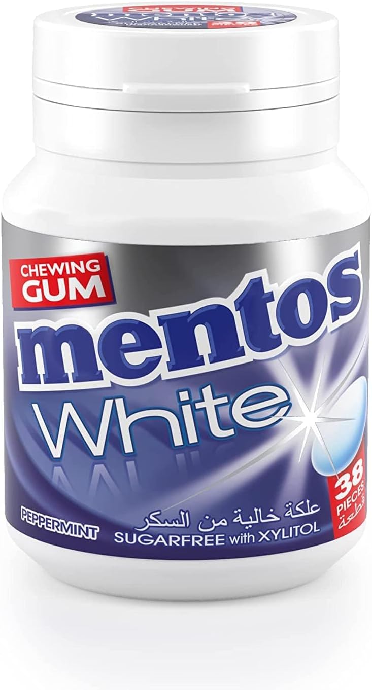 White Peppermint Chewing Gum Sugar Free 38 Pcs