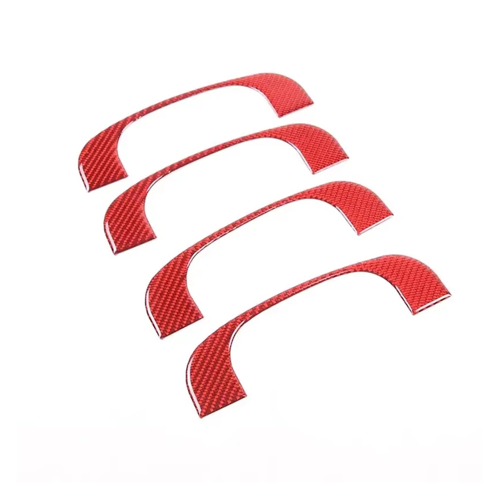 Interior Trim for BMW 3 Series E90 2005-2012 Soft Carbon Fiber Car Roof Handle Sticker Protection Accessories 4piece Cover Trim Sticker(Red Carbon fibe)