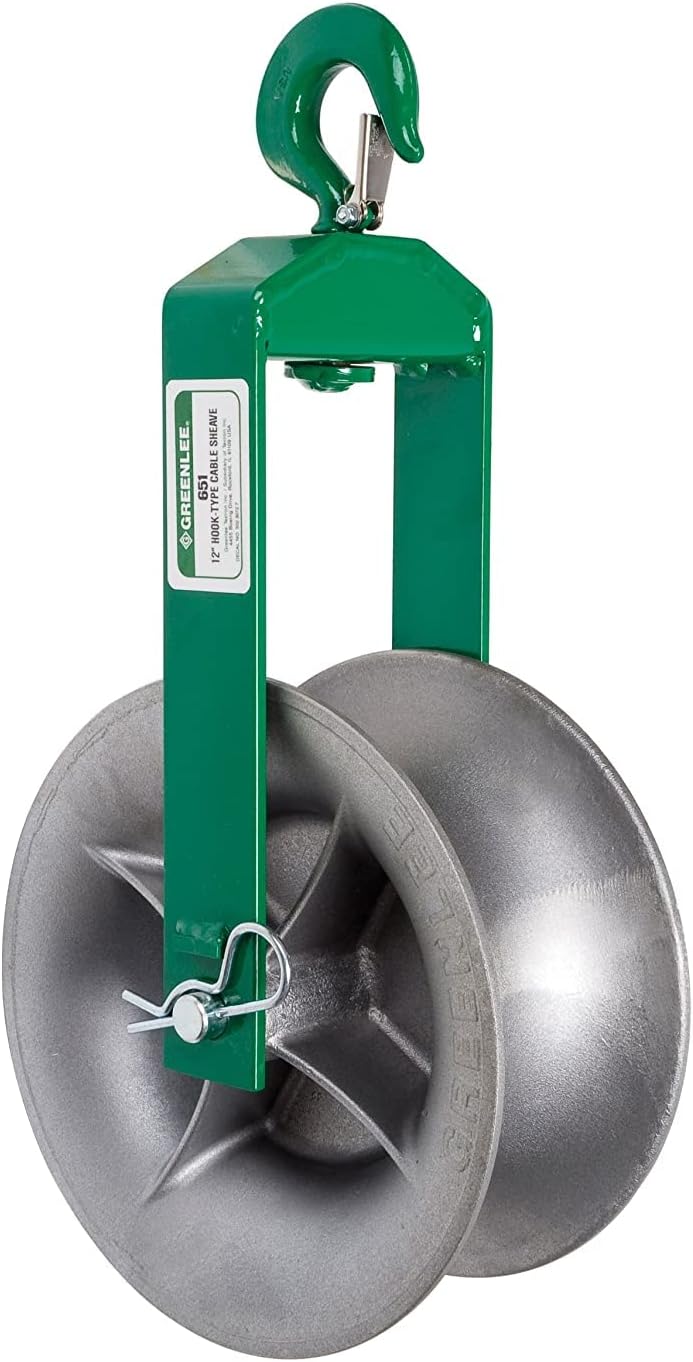 Greenlee - Sheave,Cable 18" Hook Typ(652), Pulling (652), Black