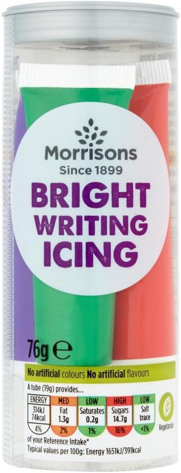 Morrisons Colour Burst Writing Icing Tube, 4 x 19g Tubes