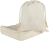 HRX 20 Pack Muslin Drawstring Bags 8x10in - Thick Cotton Gift Pouches for Jewelry, Party Favors, DIY Crafts & Small Business Packaging
