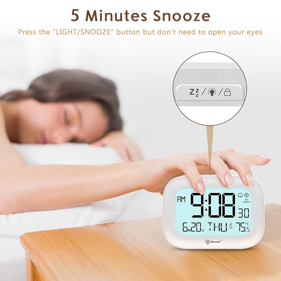 Amazon.com: Geevon Digital Alarm Atomic Clock for Bedroom
