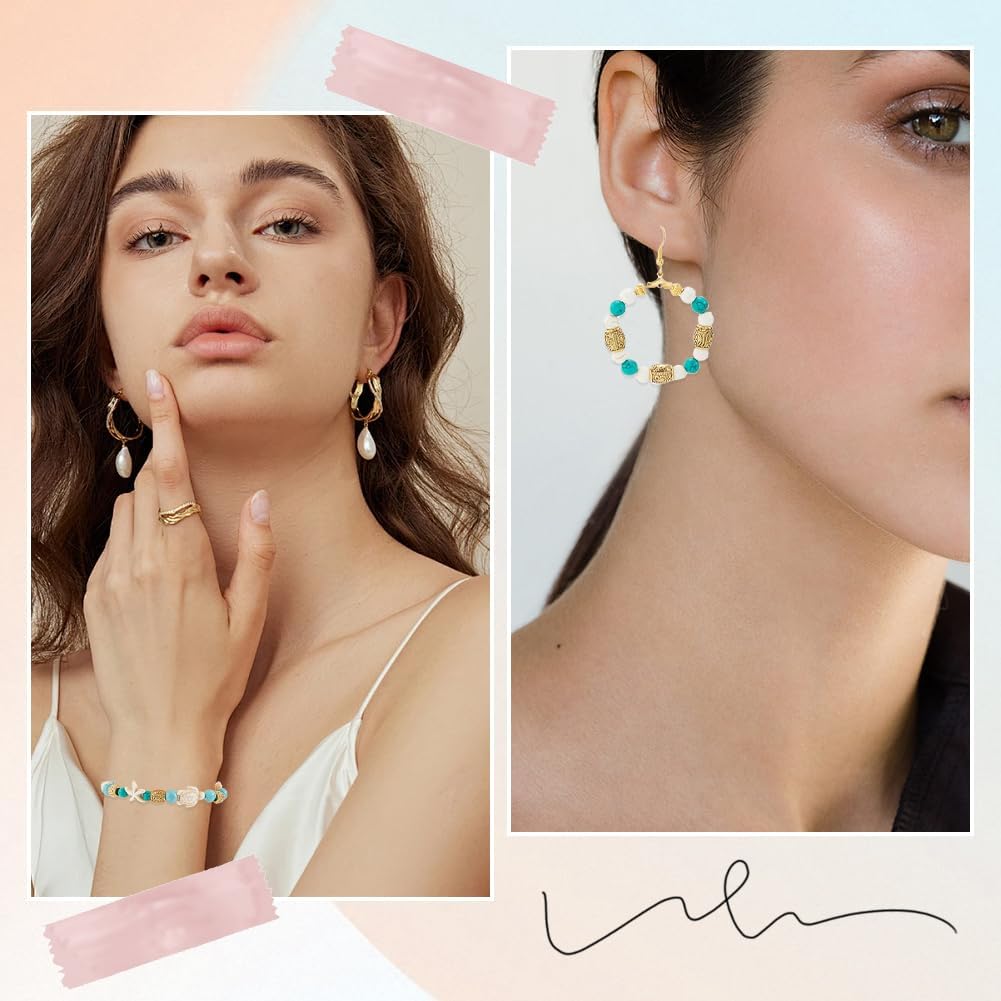 1 Box 100Pcs Large Hole Column Spacer Beads Gold European Bead Bulk Metal Alloy Antique Golden Tibetan Tube Rondelle Loose Charm Beads with Wavy Pattern for Bracelet DIY Jewelry Making Crafts - Image 5