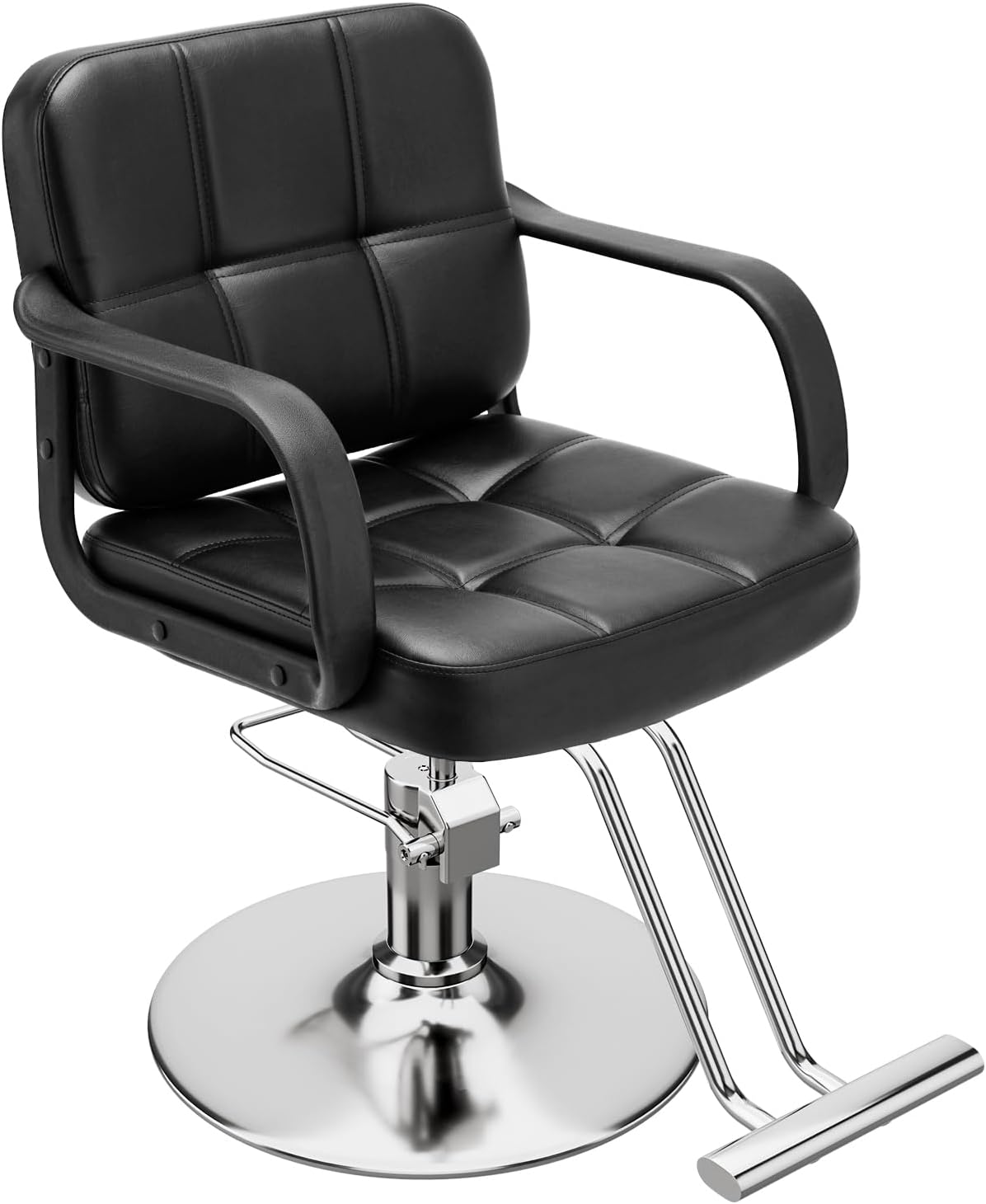 L'aimefois Barber Chair for Hair Stylist- 360° Swivel, Adjustable Height, Capacity 350 LBS with Heavy Duty Hydraulic Pump, Comfortable Salon Chair for for Hair Stylists, Home Use,Black